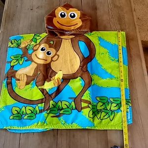 Your Zone Jr hooded poncho towel Monkey